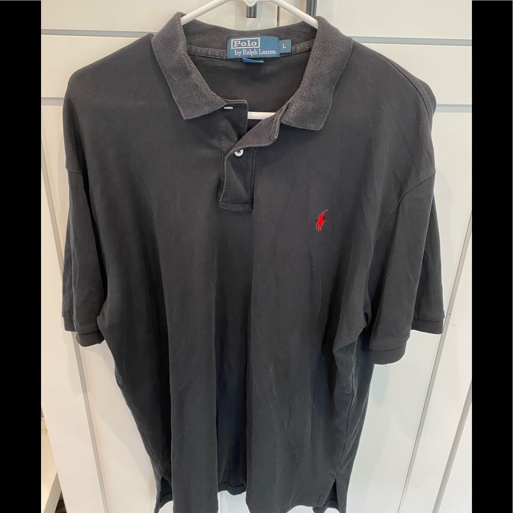 Polo Ralph Lauren Regular Fit Mesh Polo Black with Red Horse Size L